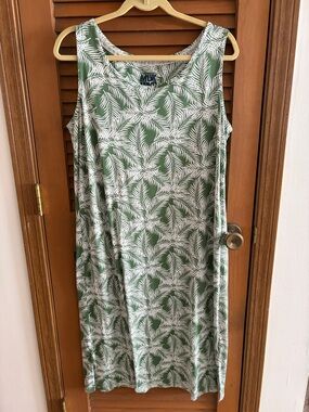 Green Palm Leaf Tank Dress